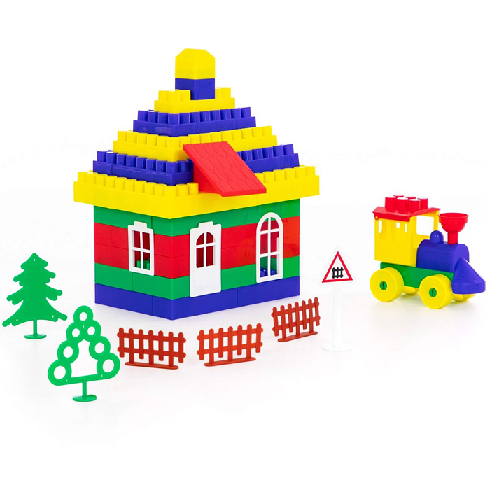 Конструктор "Строитель" (128 элементов) (в пакете)