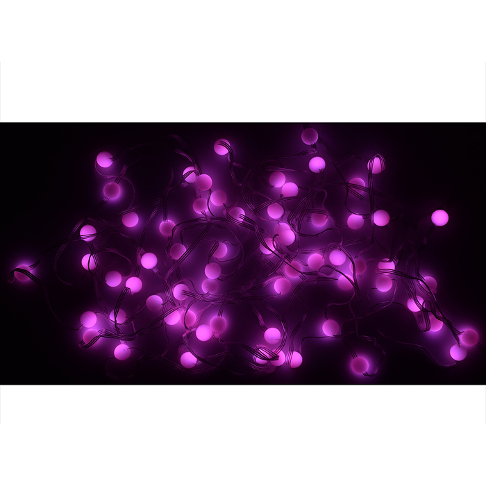 Электрогирлянда светодиодная S01530-2 "Шарики", 10м, 66 ламп, пульт, USB, меняет цвет