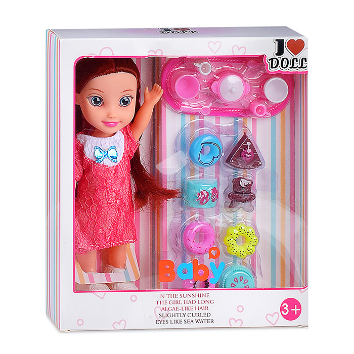 Фото к товару Кукла Алина XH2023A (с чайным набором) в в коробке Кукла Алина XH2023A (с чайным набором) в в коробке