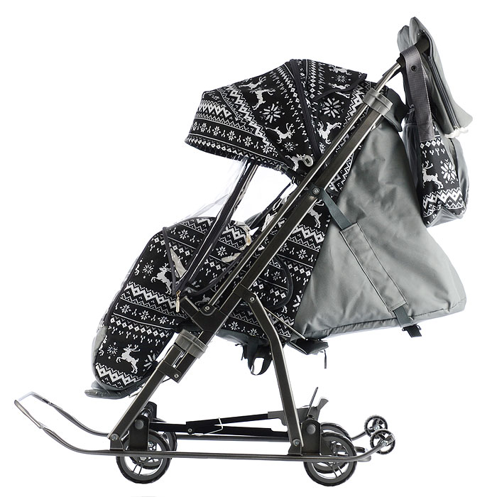Фото к товару Санки-коляска Кидс 3-1 (олени на черном) Санки-коляска Кидс 3-1 (олени на черном)
