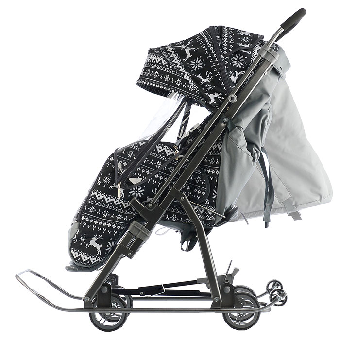 Фото к товару Санки-коляска Кидс 3-1 (олени на черном) Санки-коляска Кидс 3-1 (олени на черном)