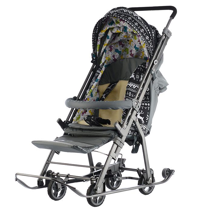 Фото к товару Санки-коляска Кидс 3-1 (олени на черном) Санки-коляска Кидс 3-1 (олени на черном)