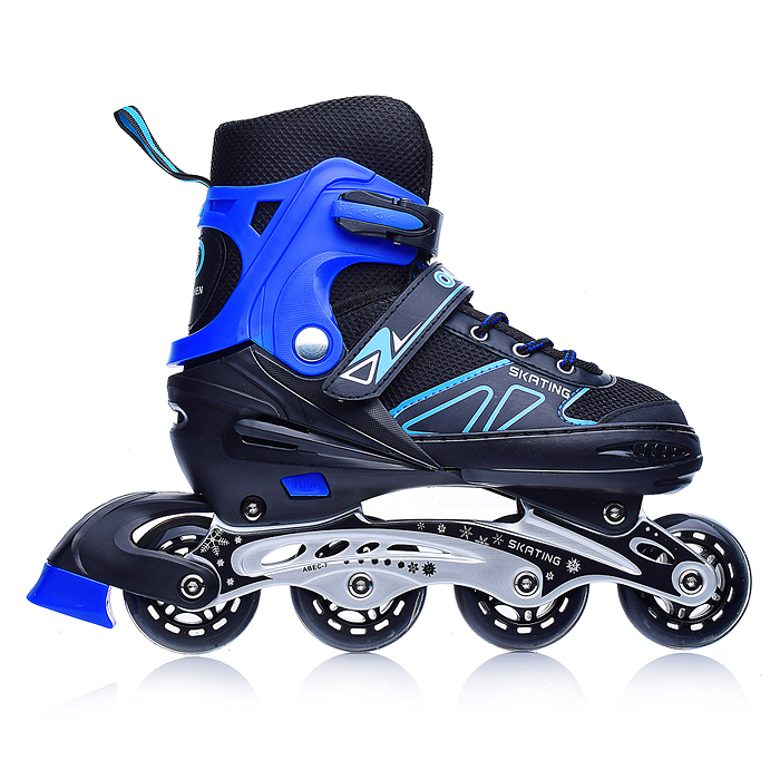 Роликовые коньки U001753Y раздвижные, PU колёса, размер L, черно-синие, в сумке