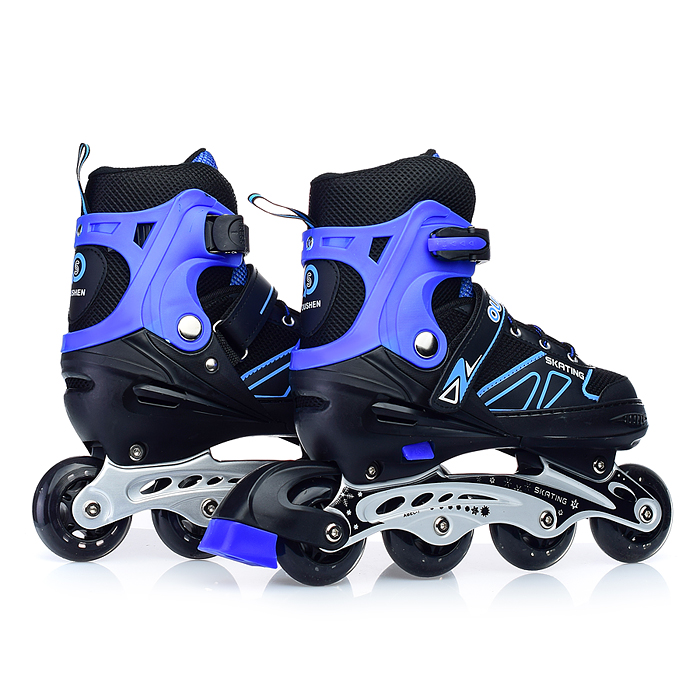 Роликовые коньки U001753Y раздвижные, PU колёса, размер L, черно-синие, в сумке