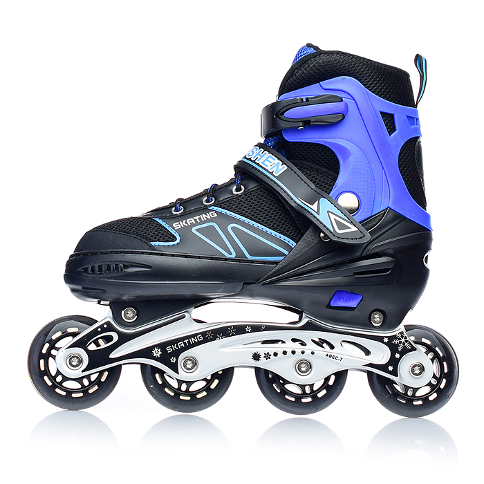 Роликовые коньки U001753Y раздвижные, PU колёса, размер L, черно-синие, в сумке