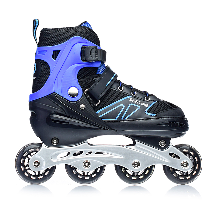 Роликовые коньки U001753Y раздвижные, PU колёса, размер L, черно-синие, в сумке