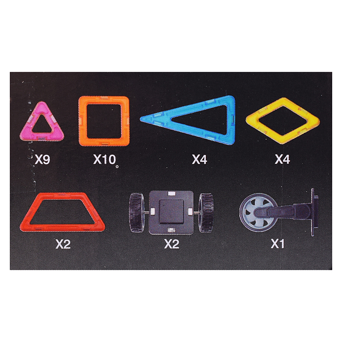 Конструктор магнитный 2475 "Цветные магниты" 32 дет., в коробке