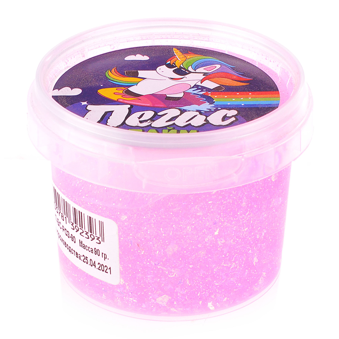 Слайм Пегас, 90 гр. битое стекло, розовый 