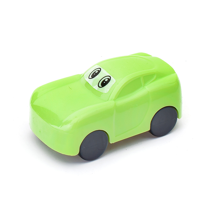 Точилка для карандашей "Машинка" 1 отверстие, с контейнером, пластмассовая в форме машинки,