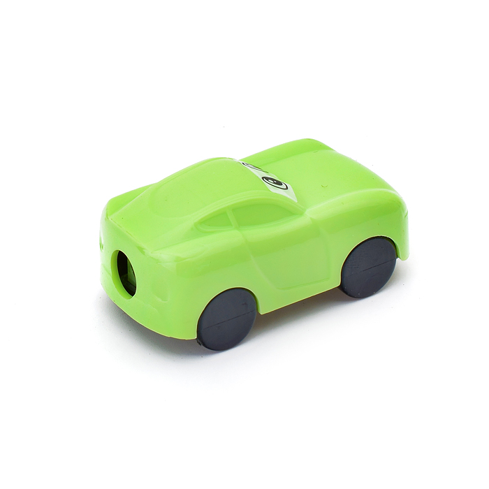 Точилка для карандашей "Машинка" 1 отверстие, с контейнером, пластмассовая в форме машинки,