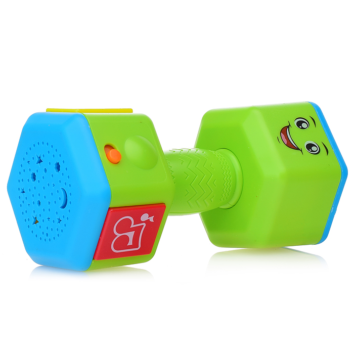 Погремушка MBX04-1 "Гантелька" на батарейках, в коробке