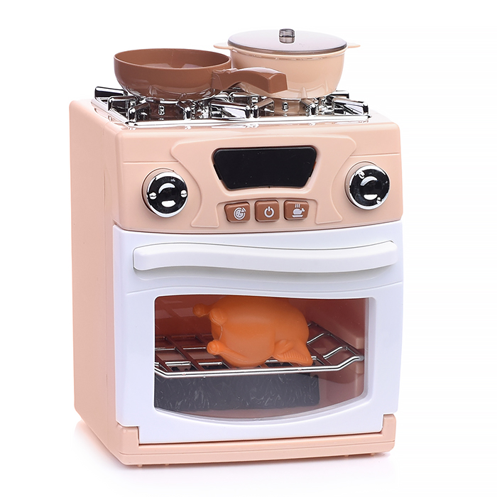 Бытовая техника A1003-5 "Плита" с посудой и продуктами, в коробке (цвет бежевый)