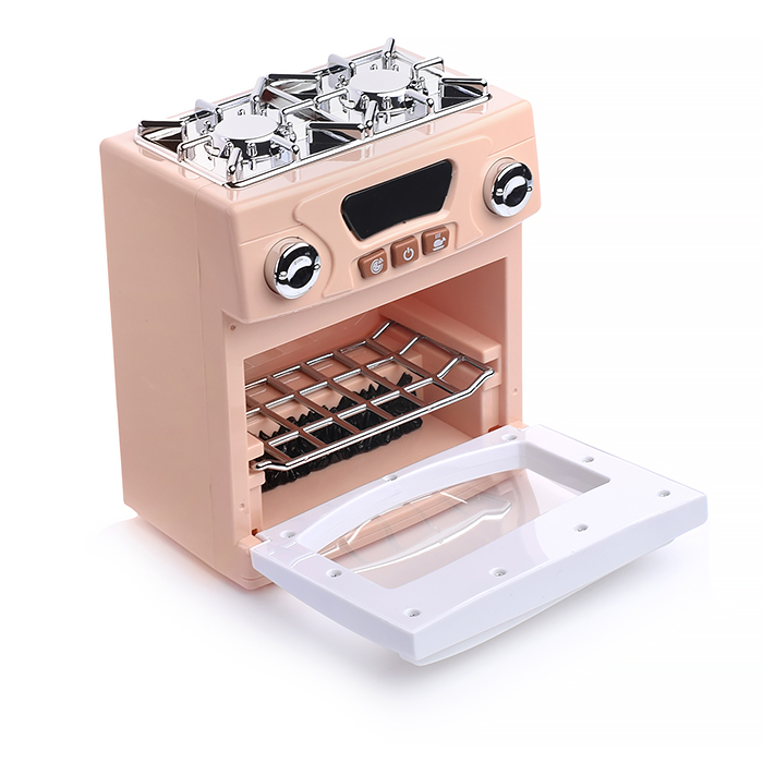 Бытовая техника A1003-5 "Плита" с посудой и продуктами, в коробке (цвет бежевый)