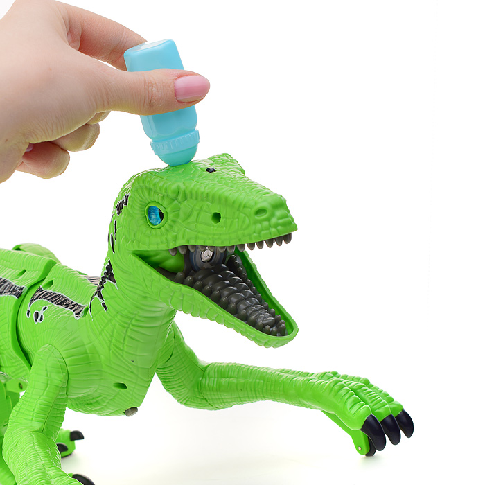 Динозавр K26/219-06312 "Велоцираптор" зеленый, р/у, 27MHz, в коробке