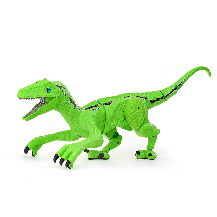 Динозавр K26/219-06312 "Велоцираптор" зеленый, р/у, 27MHz, в коробке