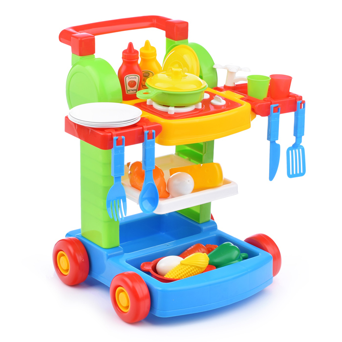 Фото к товару Игровой набор "Любимая кухня" в тележке Игровой набор "Любимая кухня" в тележке