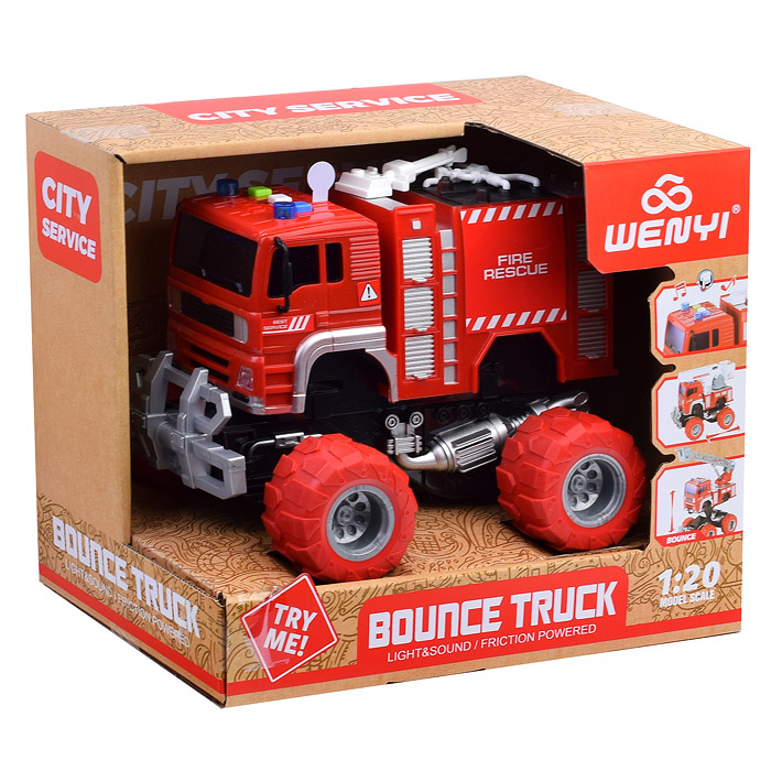 Машина WY553A "Пожарная" 1:20 (свет,звук) на батарейках, в коробке