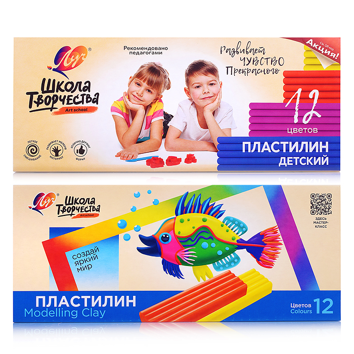 Пластилин 12 цв. "Школа творчества" Пластилин 12 цв. "Школа творчества"