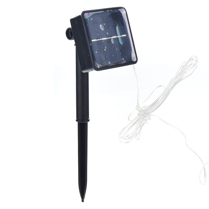 Электрогирлянда светодиодная Роса, 10 м, 100 ламп, Солн.батар., розовый