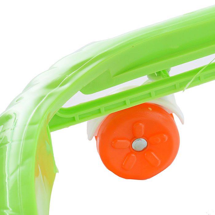 Ходунки 902-C-3 "Шарики с цветочками" с погремушками и шарами (зеленый-оранжевый) в пакете