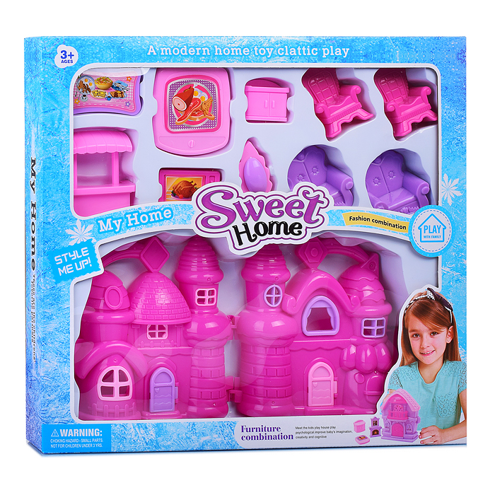 Дом для кукол 338A-20 "Уют" с мебелью, в коробке