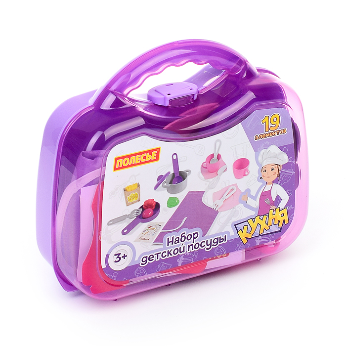 Фото к товару Набор детской посуды (19 элементов) (в чемоданчике малом) Набор детской посуды (19 элементов) (в чемоданчике малом)