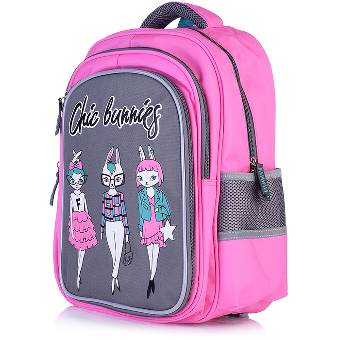 Рюкзак школьный "Зайки Фешн" (29х38.5х13.5 см, полиэстер, высокая печать, 2 отделения)
