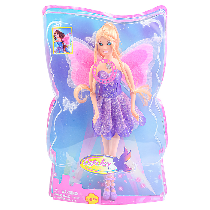 Кукла 8196 с крыльями на батарейках, в коробке