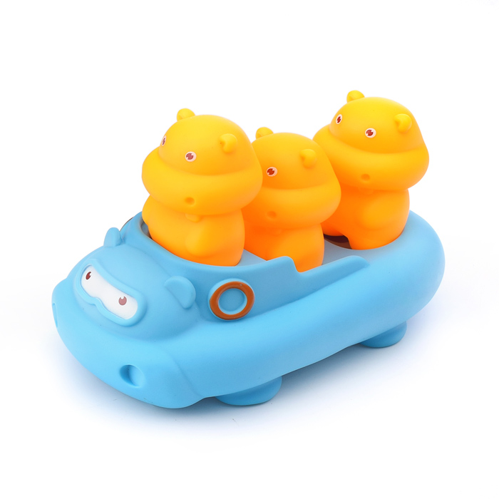 Игрушка для купания HE0288 "Бегемотики" в сетке