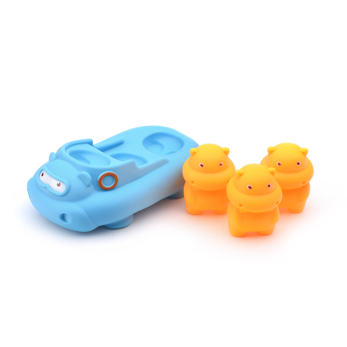 Игрушка для купания HE0288 "Бегемотики" в сетке