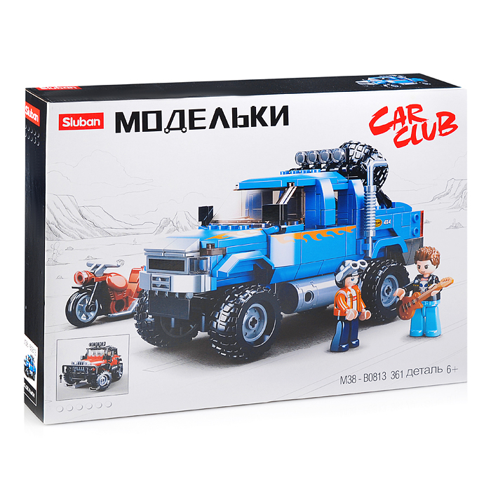 Конструктор M38-B0813 "Джип" синий (361 дет.)