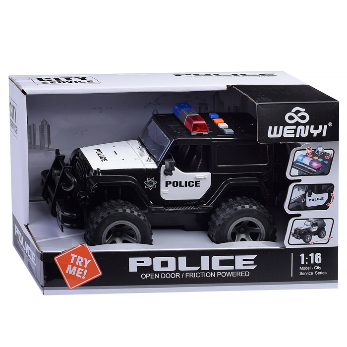 Машина WY392A "Полиция" 1:16 (свет, звук) в коробке 