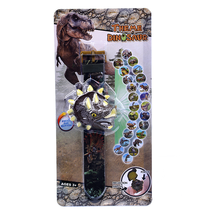 Часы-проектор 3055B "Динозавр" на листе