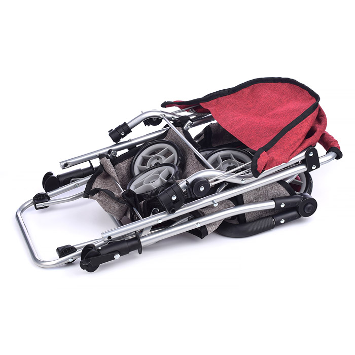 Коляска для кукол 9668 металлическая, для двух кукол, в коробке