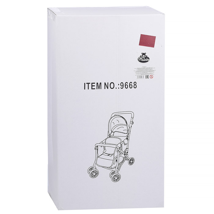 Коляска для кукол 9668 металлическая, для двух кукол, в коробке
