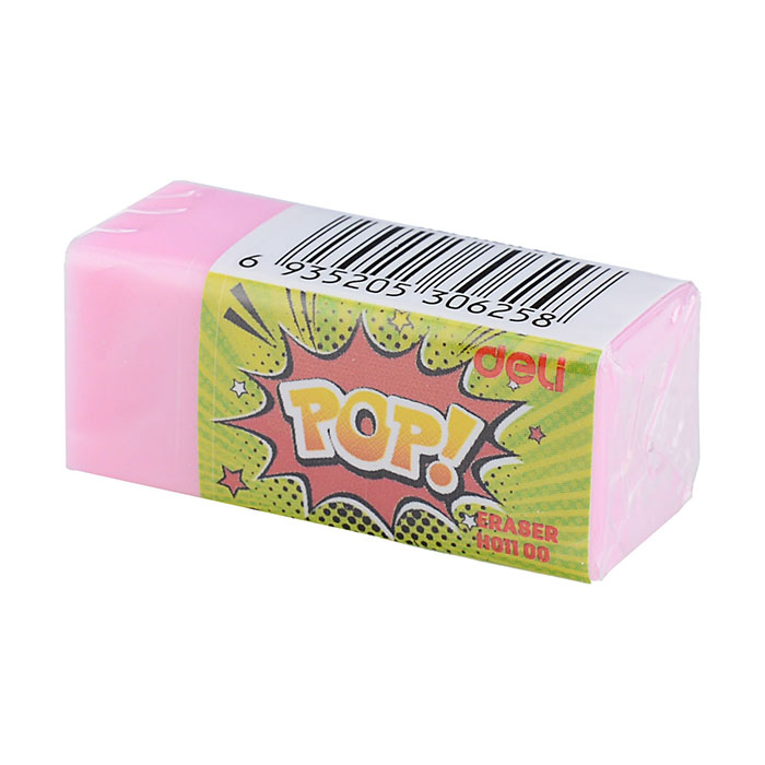 Ластик POP ассорти Эко ПВХ, мягкое стирание каждый в индивидуальной упаковке