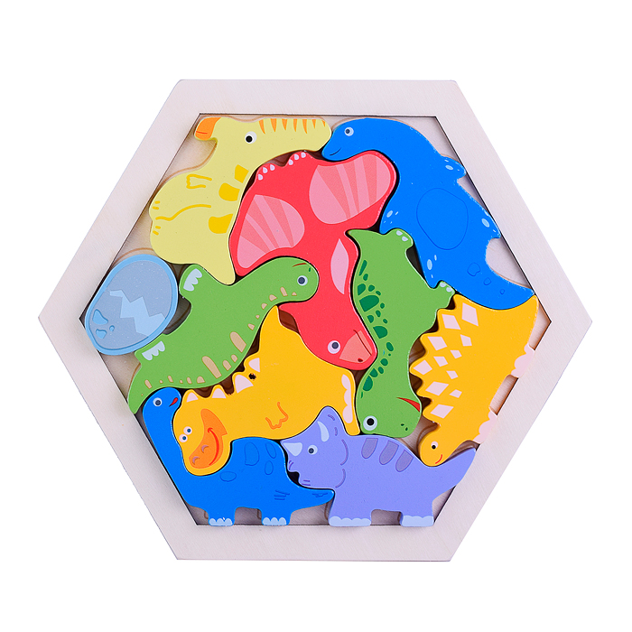 Пазл-вкладыш D1077 "Дружные динозаврики"