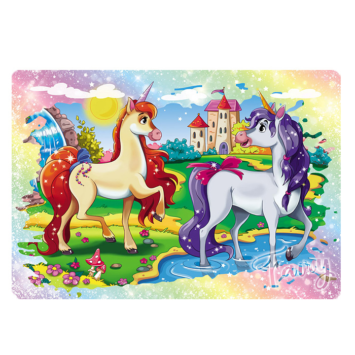 Настольное покрытие для лепки А4 "Красивые единороги"