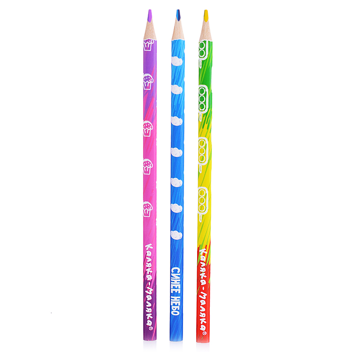 Набор цветн. каранд 3 цв. 12 шт., мультиколор в грифеле 