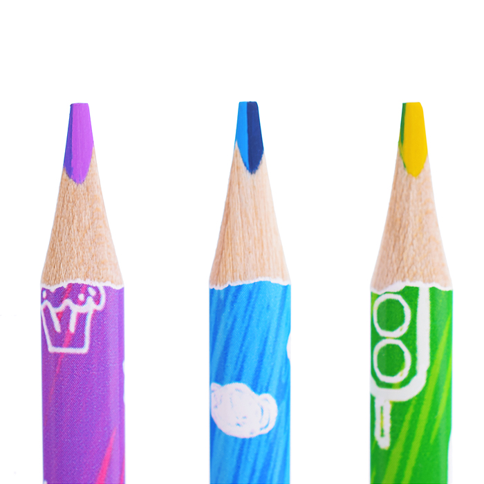 Набор цветн. каранд 3 цв. 12 шт., мультиколор в грифеле 