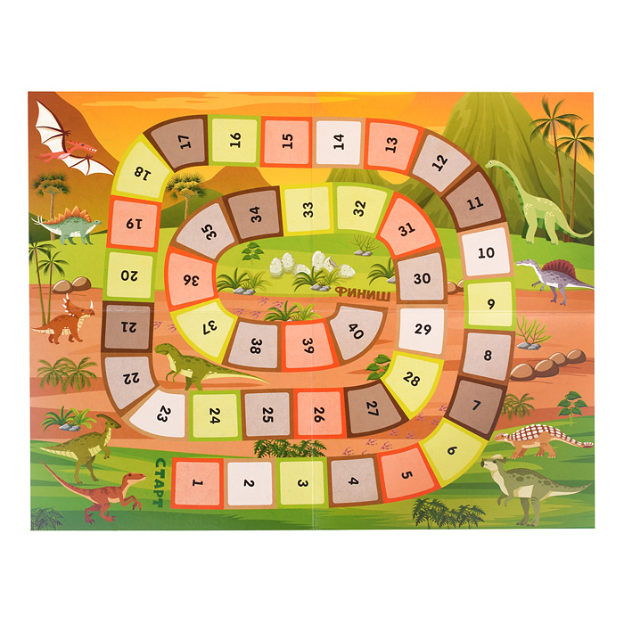 Настольная игра ходилка "Веселые ходилки 4 в 1" для мальчиков (ходилка-раскраска)