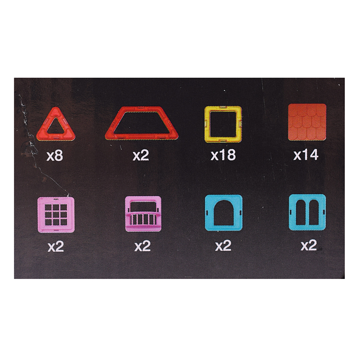 Конструктор магнитный 2471 "Цветные магниты" 50 дет., в коробке