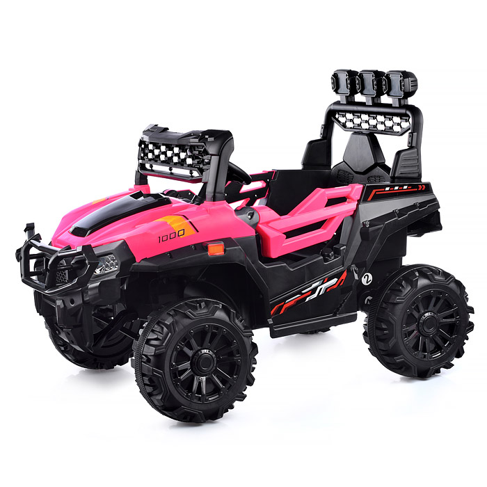 Электромобиль U023465Y "Багги Леди" с р/у управлением, электрический двойной привод (розовый)
