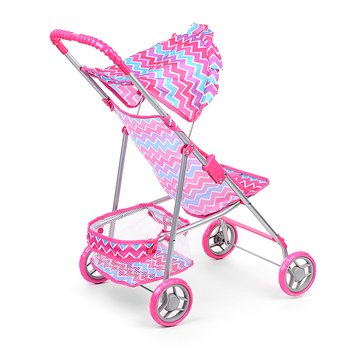 Фото к товару Набор аксессуаров для кукол (стульчик для кормления, коляска, кроватка, сумка), цвет розовый зигзаг Набор аксессуаров для кукол (стульчик для кормления, коляска, кроватка, сумка), цвет розовый зигзаг