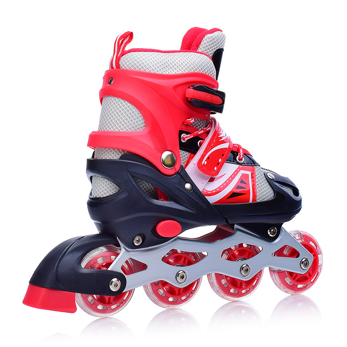 Ролики детские, S черно-красные с белым