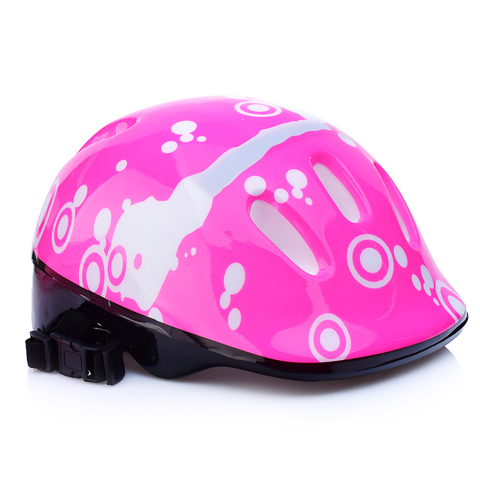 Ролики детские, M с комплектом защиты, цвет розовый с белым, цветные колеса