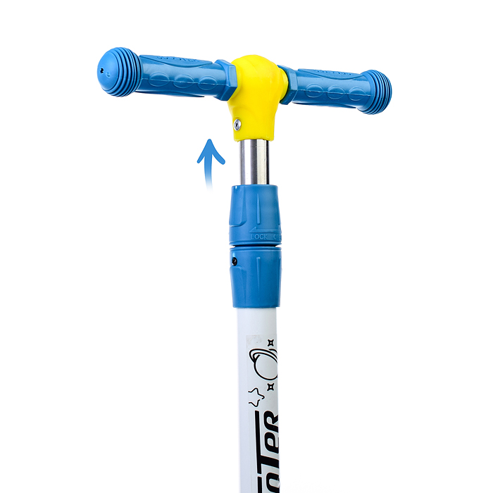 Самокат U038245Y 3-х кол., голубой, светящиеся колёса, PU, ABEC 7, в коробке