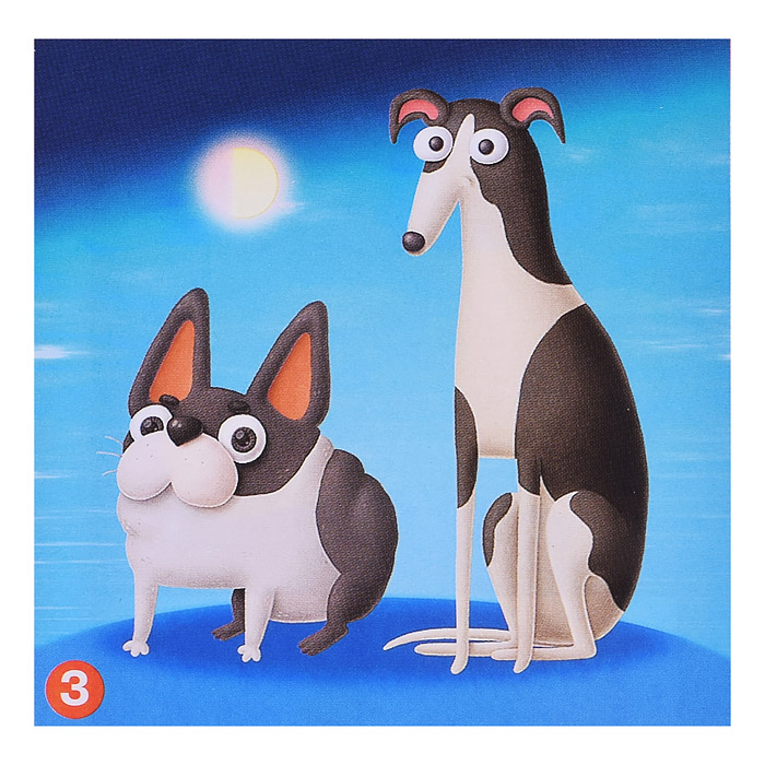 Аппликация наклейками по номерам. Собачки