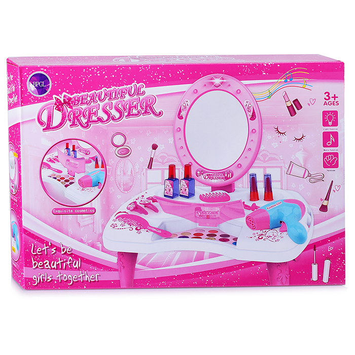 Игровой набор "Стилист" (столик) 998A-5, свет/звук, в чемодане