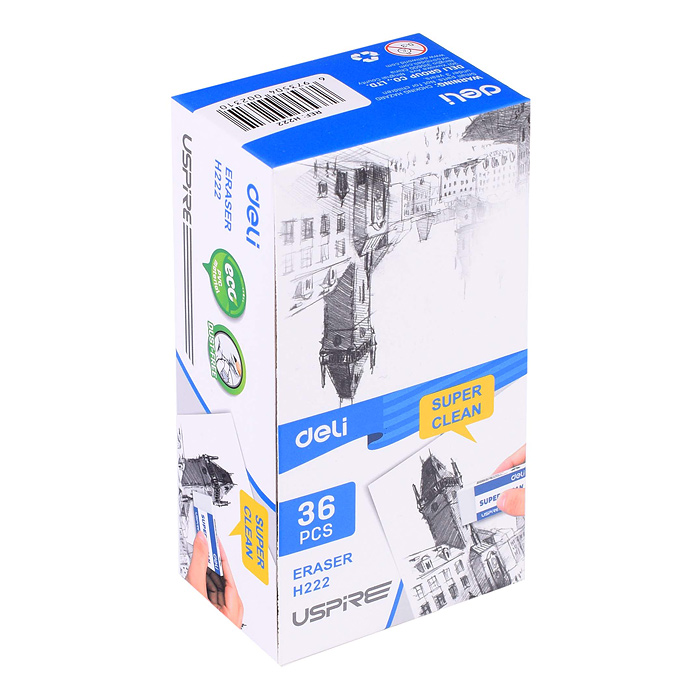 Фото к товару Ластик Uspire прямоугольный, 45х22.5х10.5мм, белый, индивидуальная картонная упаковка Ластик Uspire прямоугольный, 45х22.5х10.5мм, белый, индивидуальная картонная упаковка